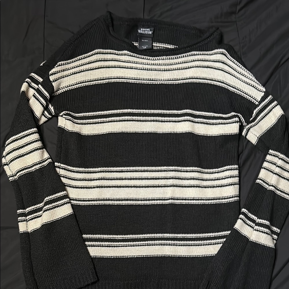 Black and White Striped Sweater